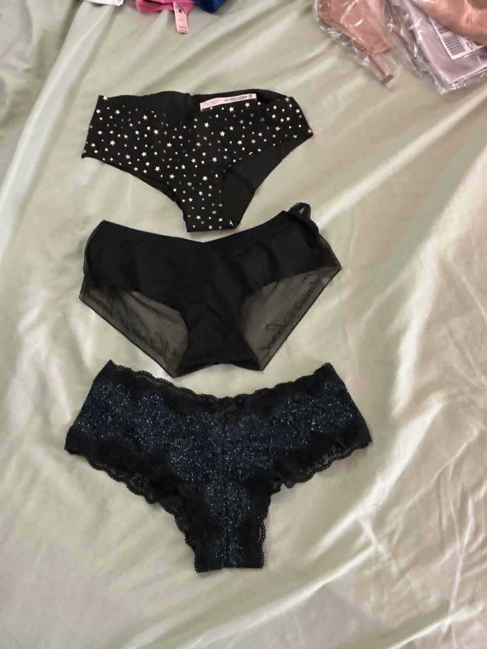 Victoria’s Secret lot of 3 black panties